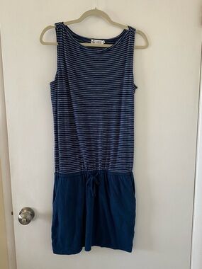 Carve Designs Summer Dress with Pockets- Navy and White Striped Size XS